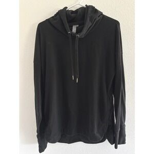 Sweaty Betty Hoodie Womens XL Black Escape Luxe Fleece Sweatshirt Gym Travel